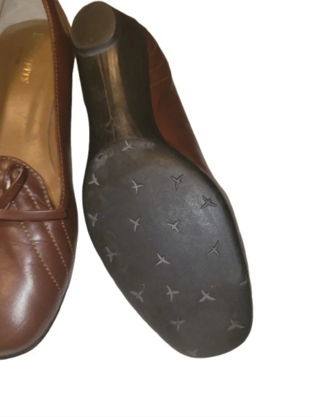 Eric Javits Brown Leather Knot-Front Flats